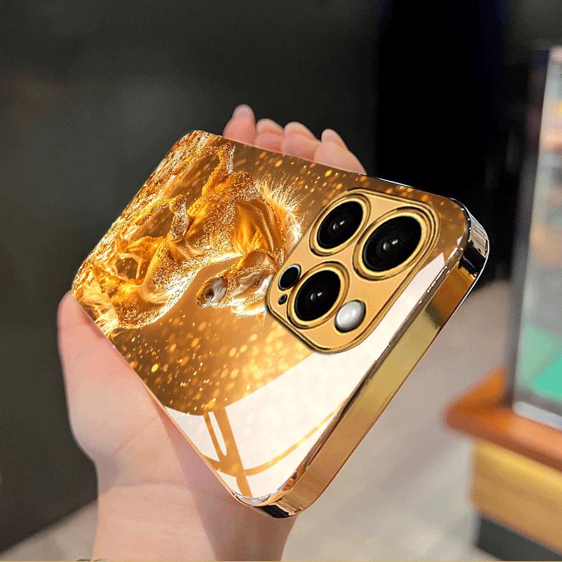 Роскошный изысканный чехол для телефона с изображением лошади для iphone 17 pro max чехол Встроенное стекло для iPhone 17 16 15 14 13 12 pm Pro Plus