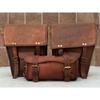 Leather Motorcycle Combo 3 Bags Saddle Pouch Bags Panniers Fork Bag Side Luggage