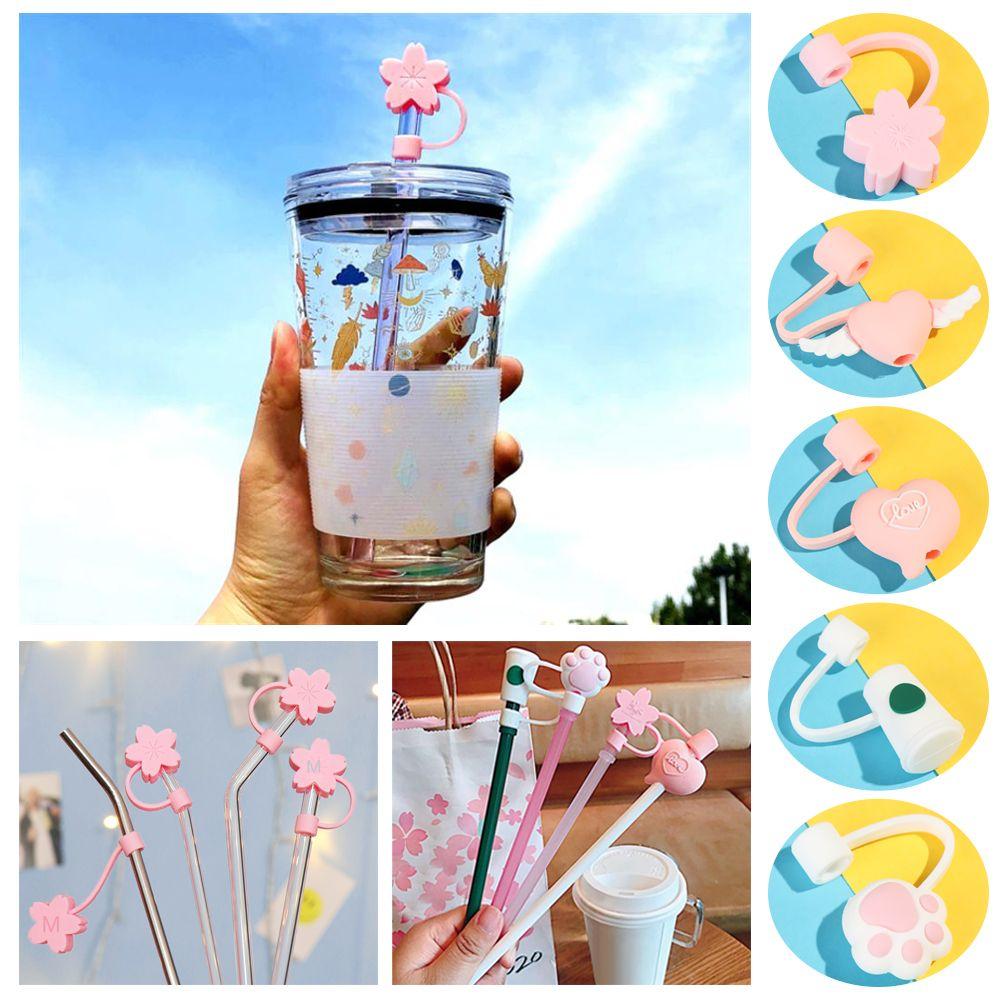 Airtight Splash Proof Cartoon Plugs Cover Drinking Dust Cap Silicone Straw Plug Cup Accessories