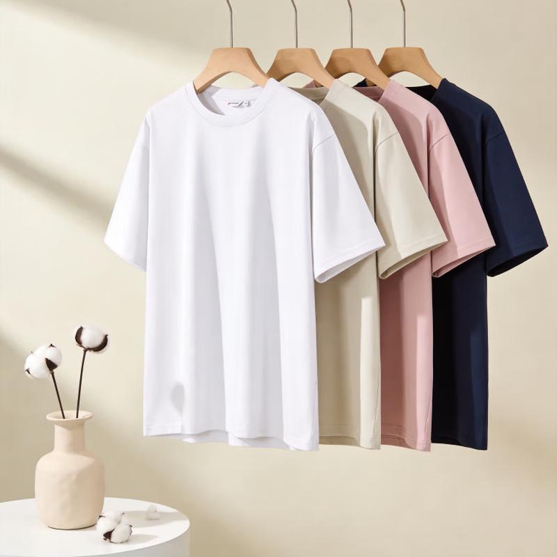 JD FASHION Унисекс Хлопок 100% Синьцзян Круглый вырез Свободный крой Футболка
