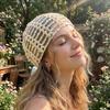 Thin Crochet Sequined Hat Elegant Bohemian Style Beanies Casual Weave Cap  Apparel Accessories