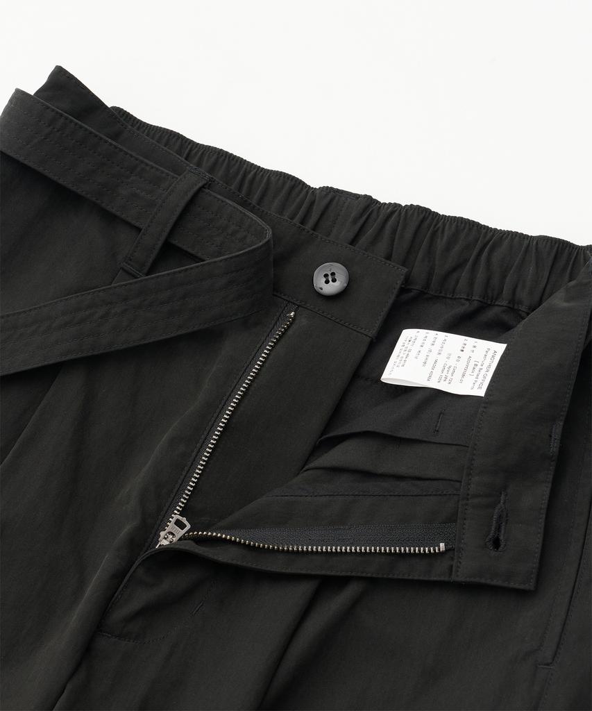 ANOTHER OFFICE Parachute Belted Pants (Black)