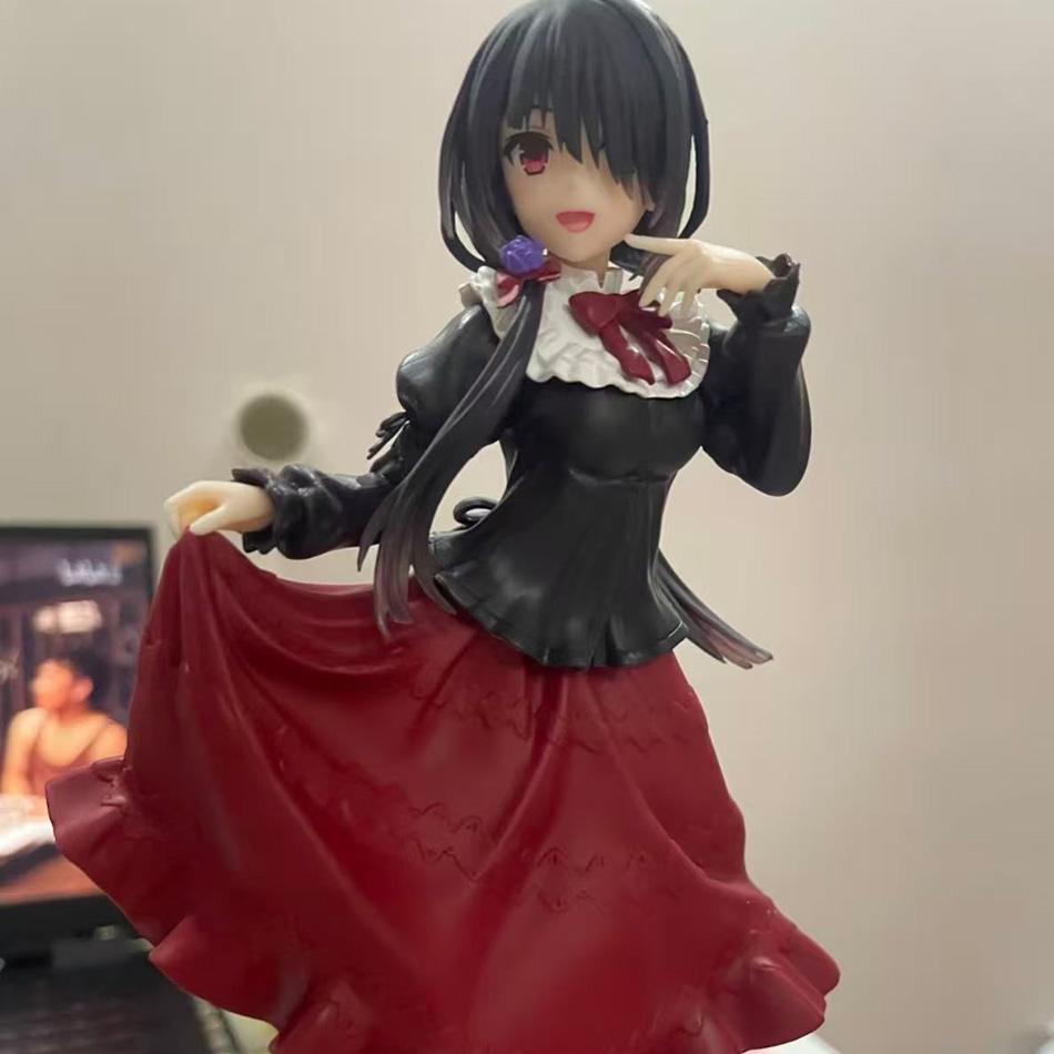В наличии 18 см Аниме DATE A LIVE Токисаки Куруми Фигурка Аниме Милая Девушка Красное Платье ПВХ Модель Настольное Украшение Коллекционная Модель Игрушка