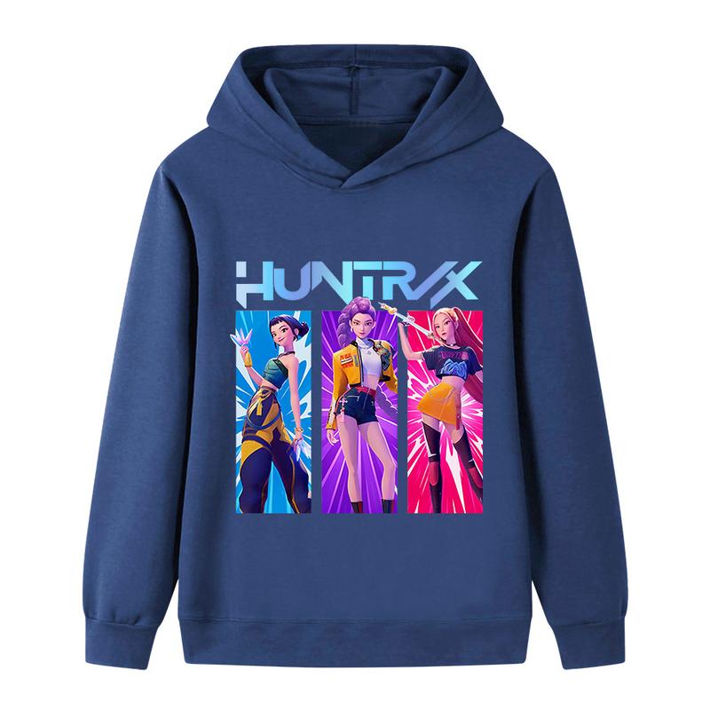 Children's Anime Costume Kpop Devil Hunter Casual Fashion Autumn and Winter Girls' Sportswear Hooded Sweatshirt