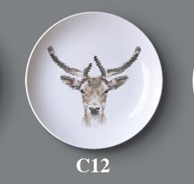 Creative Wall Ceramic Hanging Plate Wall Decorative Dish Home Decor Crafts Hanging Background Wall Combination Ornaments