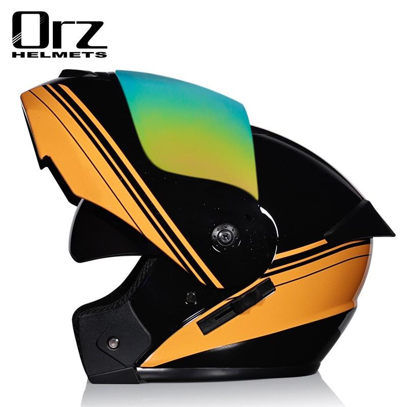 Full Face Motorcycle Helmet With Dual Visor Men Women ABS Material Ventilated Riding Gear