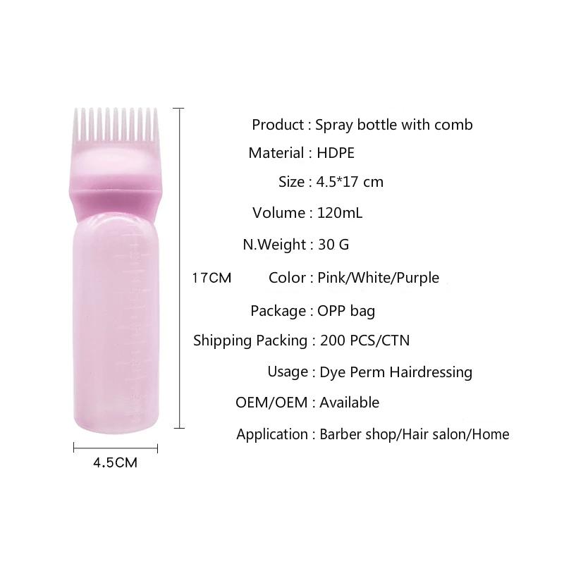 1PC 3 Color Oil Applicator Bottle For Hair Professional Hairdressing Dyeing Comb Bottles Barbershop Hairdresser Coloring Supplies
