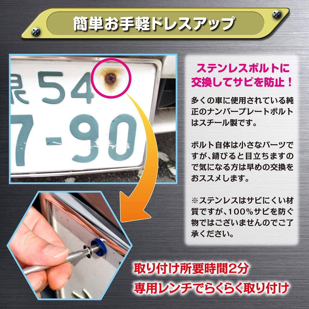 Freate License Plate Bolt License Frame Anti-Theft Screws M6 (Blue, 25mm Screws)