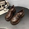 Retro Versatile Small Leather Shoes for Women's 2025 Spring New Thick-soled Thick-heeled Small Loafers