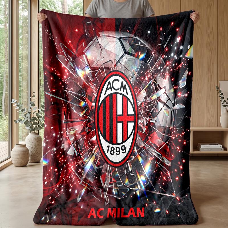 AC Milan Theme blanket Soft Flannel Blanket Plush Throw Blanket Cozy Sofa Bed Blanket for Home Decor