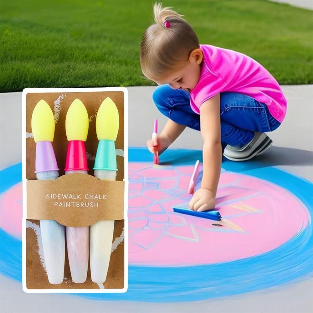 Мягкий набор кистей для рисования мелом на тротуаре с поролоновой головкой, детская кисть для рисования на открытом воздухе