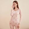DingGuagua Women's Cotton Antibacterial Round Neck Thermal Underwear Set