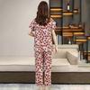 Women's Cotton Pajamas Set Short Sleeve Top Long Pants Casual Two-Piece Sleepwear Set Summer Plus Size Thin Loungewear for Elderly Mom