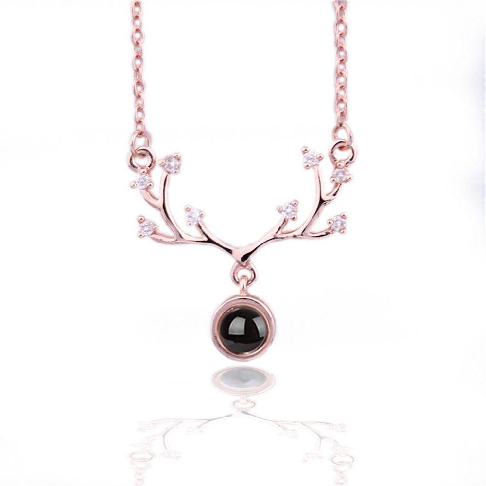 Модный подарок на День святого Валентина Кристалл Богемии 100 языков Я люблю тебя Проекционное ожерелье