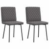 VidaXL Dining Chairs Set of 2 Grey Faux Leather, Chair, Living Room Chair, Accent Chair, Kitchen Chair, Seat At 4101115