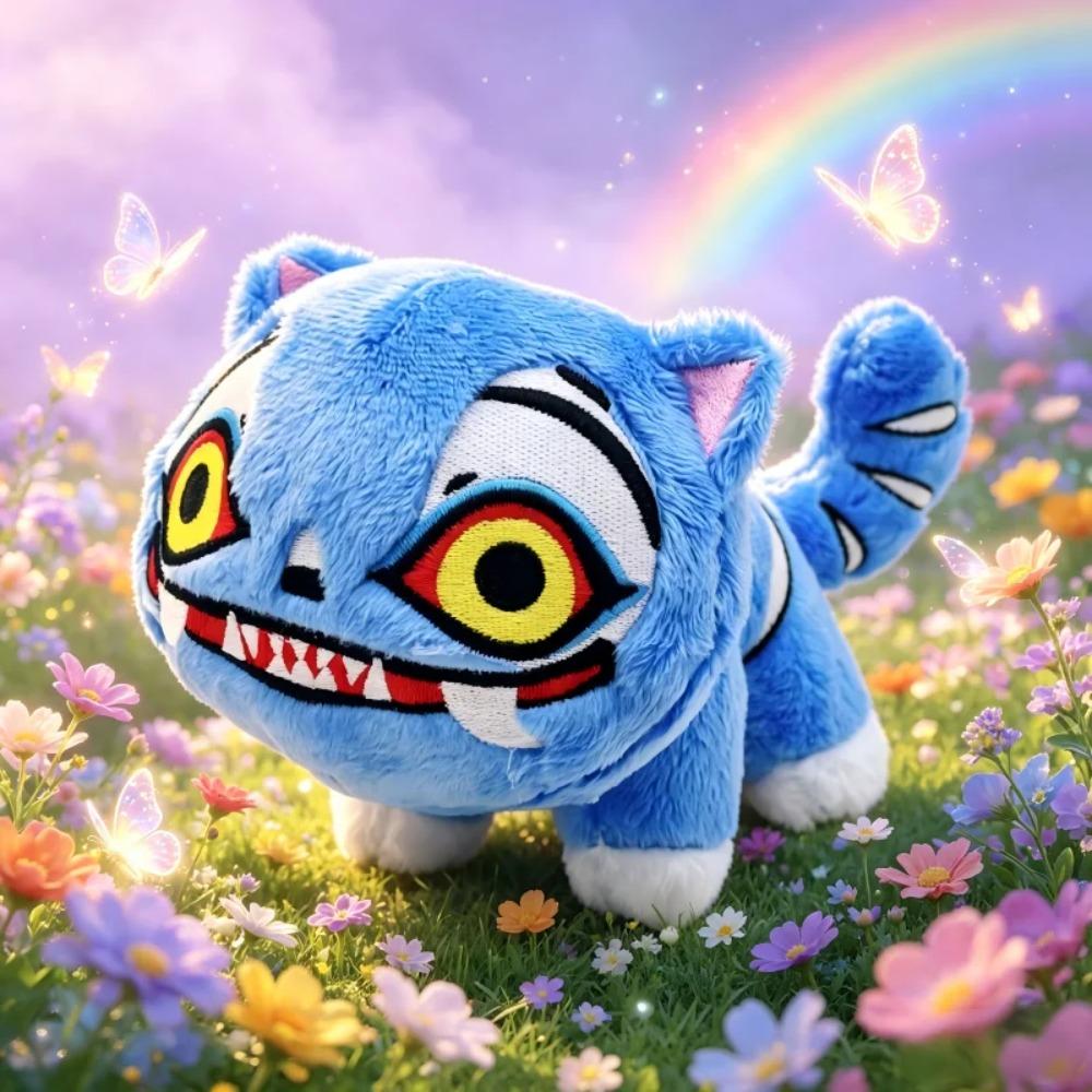 Милая синяя тигровая плюшевая игрушка, мягкое чучело животного, мультяшный тигренок, кукла-плюшка для детей, фанатов