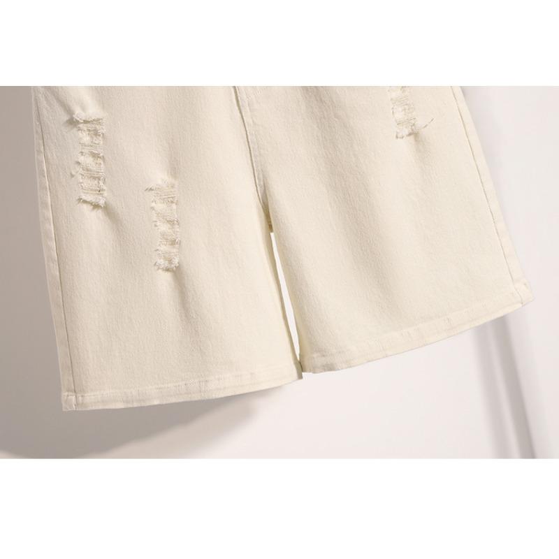 DIMANAF Plus Size 2025 Женские шорты, брюки, летние свободные джинсы-шаровары, короткие базовые брюки с высокой талией и эластичным поясом