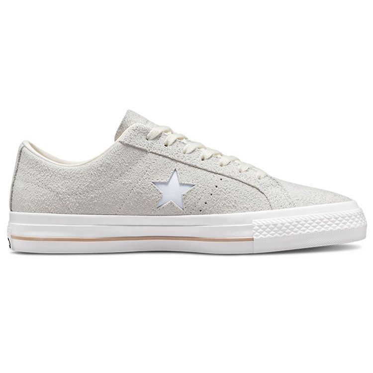 Converse One Star Pro Кожаные Повседневные Модные Нескользящие Прочные Легкие Низкие Кеды для Скейтбординга Унисекс Серые A03672C