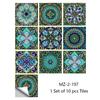 10pcs/set Mandala Style Crystal Hard Tiles Ceramics Wall Sticker Kitchen Wardrobe Home Decor Art Mural Peel & Stick Wall Decals