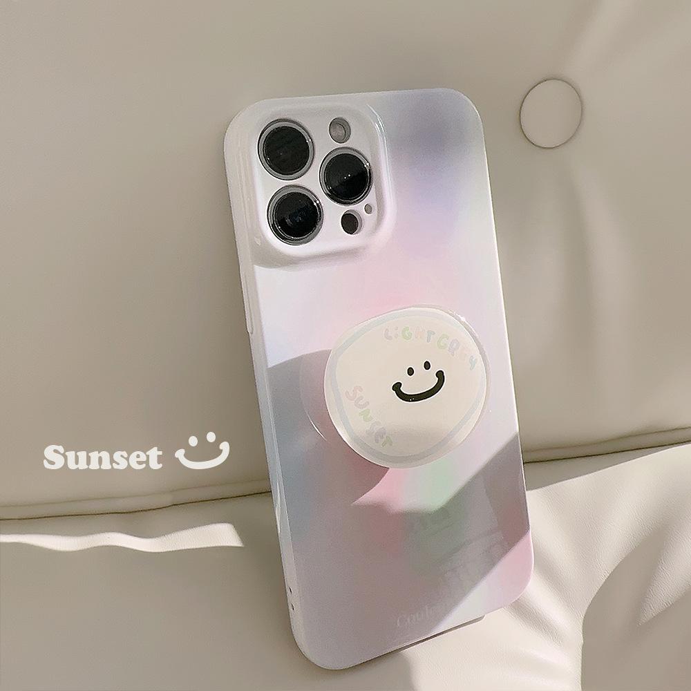 Корейский кронштейн со смайликом Подходит для чехла для iPhone 14Promax iPhone16 Нишевый Милый 15 Philin11 Жесткий