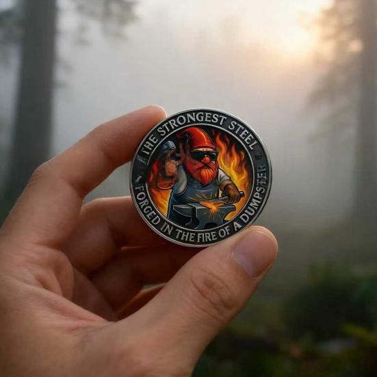 Гном Кузнечный Стальной Монета Мусорный Бак Пламя Челлендж Монета Сплав Коллекционный Забавный Монета Гнома Подарок для Коллекционеров Монет