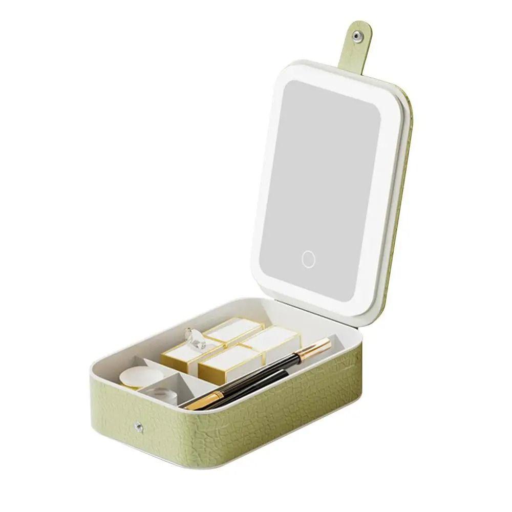 Multi-functional Cosmetics and Jewelry Box Three-color Light LED Makeup Mirror Studio