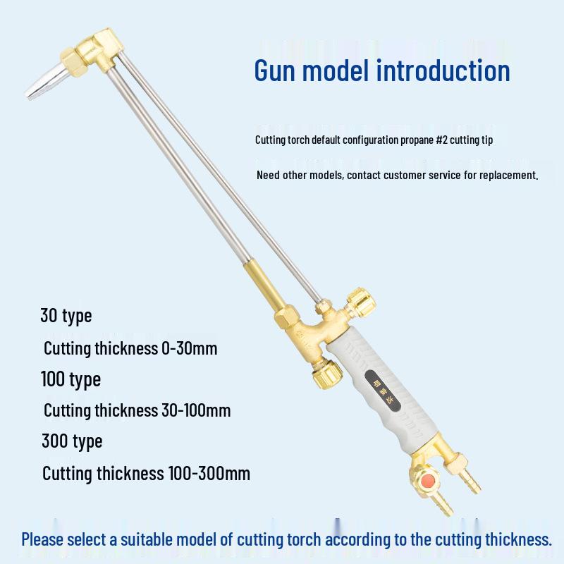 All-Copper Stainless Steel Extended & Thickened Oxygen Acetylene Cutting/Welding Torch Injector, Model G01-30/100/300.