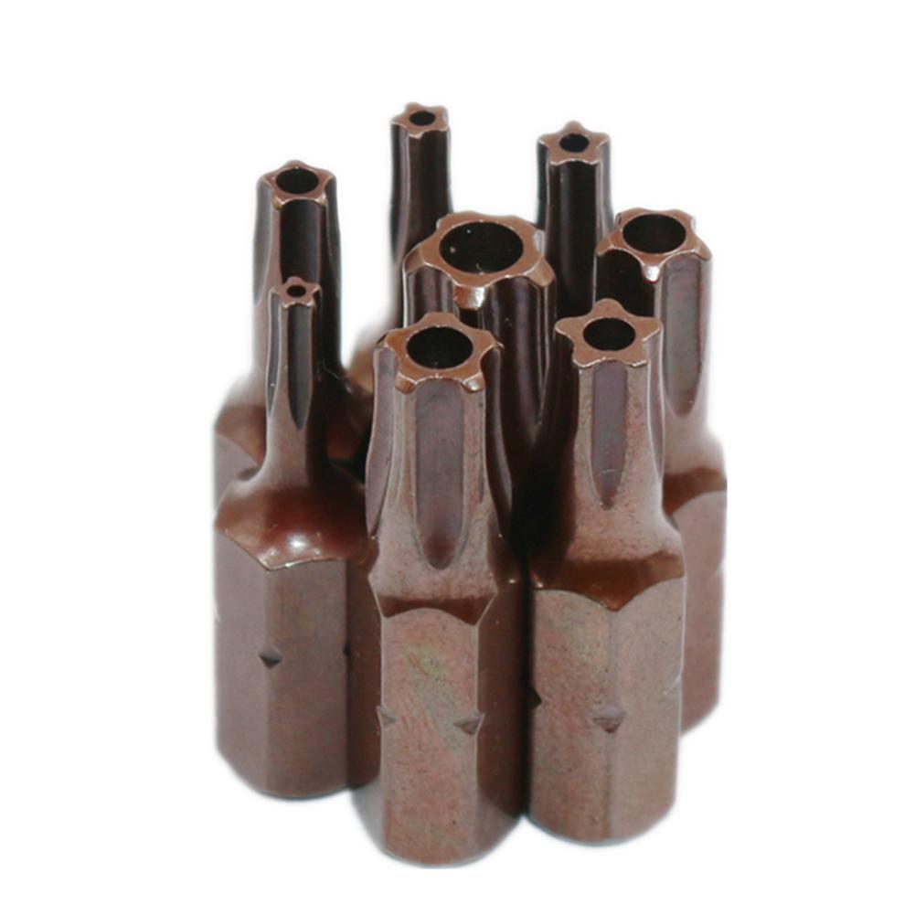 8 PCS Magnetic  Batch Head Screwdriver Bit Set For Electric Drill TS8/10/15/20/25/27/30/40  Five-Point Screw Driver Bit Tools