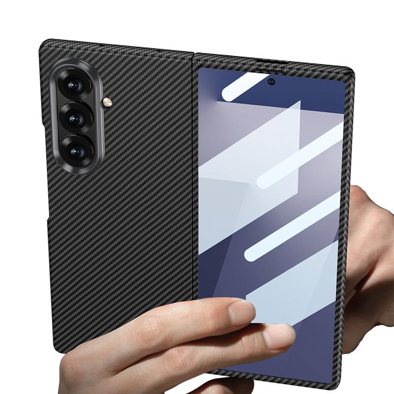 Подходит для чехла для мобильного телефона Samsung Z Fold7, чехол с рисунком из кевларового углеродного волокна, ультратонкий чехол-пленка Fold7, противоударный жесткий чехол