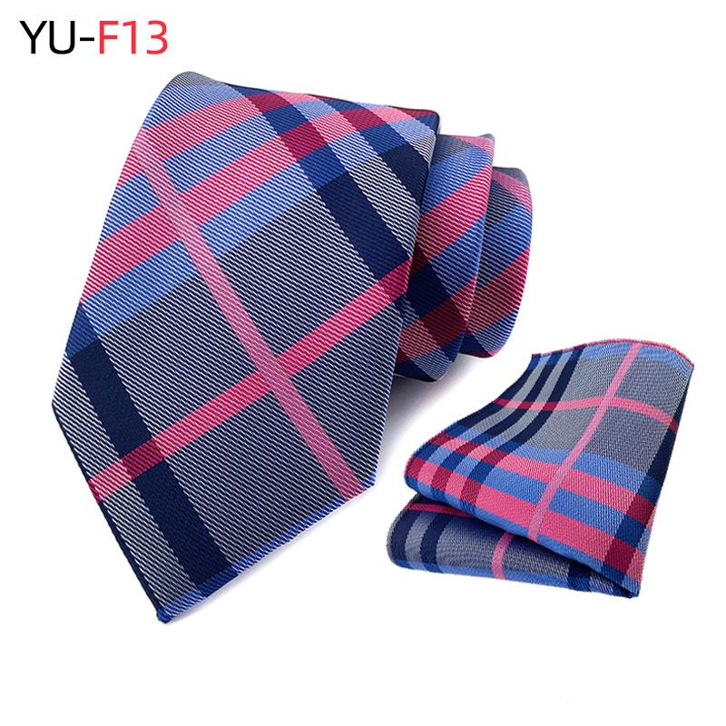 Мужской галстук из двух частей с цветочным принтом, полосатый галстук, деловой модный носовой платок, клетчатый галстук с пейсли