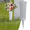 Flower Vase T-shape Detachable Plastic Outdoor Grave Cemetery Vases with Spike for Park