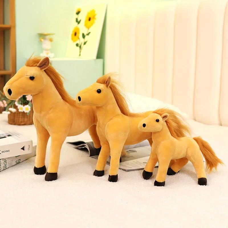 Милая имитация лошади, плюшевая игрушка, кукла, пони, подарочное животное, высококачественный материал, подарок на день рождения, рождественский подарок, домашний декор