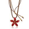Vintage Five Petal Flower Long Necklace Women Elegant Camellia Style Pendant Sweater Chain Jewelry Gift