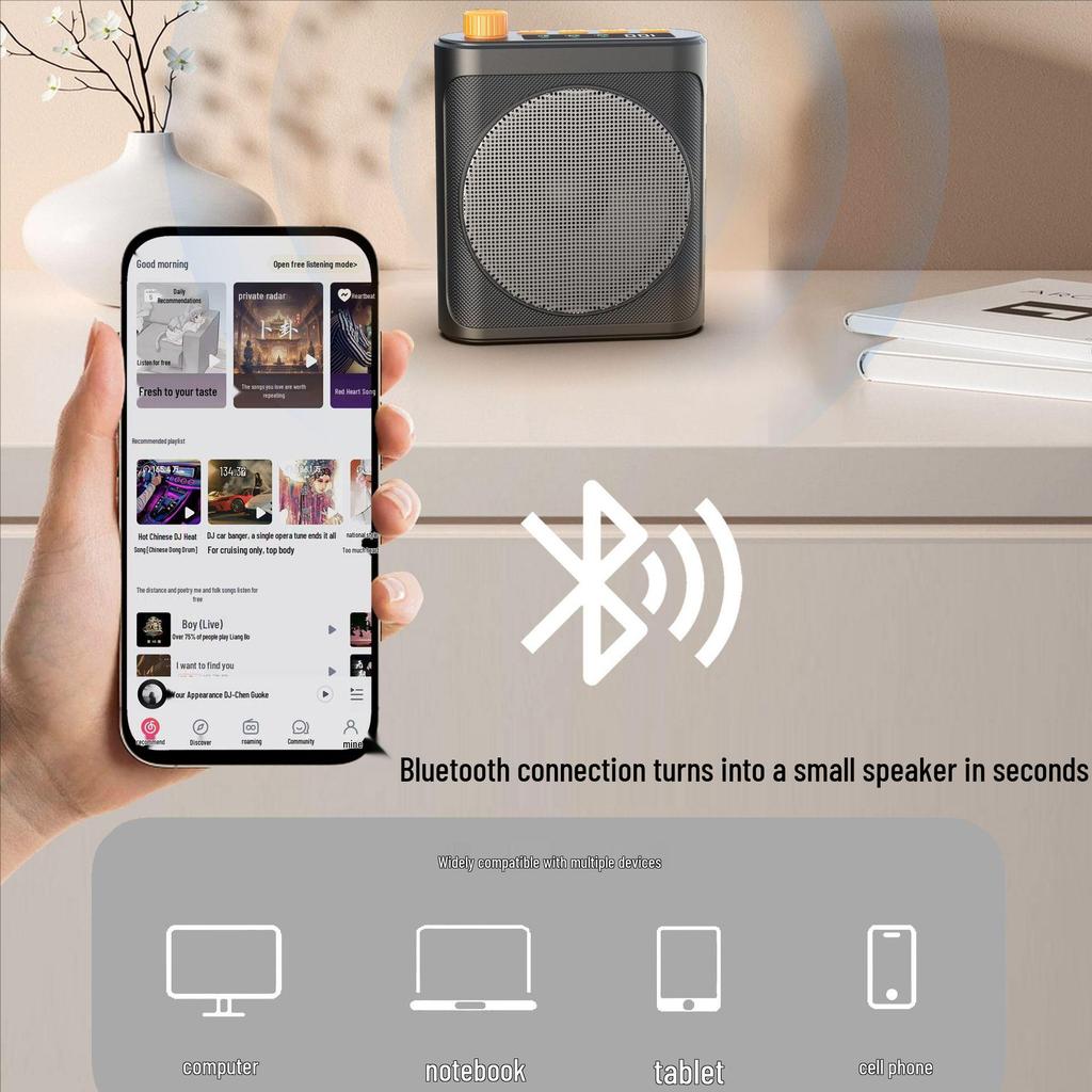 Беспроводной петличный микрофон Little Bee с 4-м поколением ИИ с защитой от обратной связи для учителей, экскурсоводов и тренеров