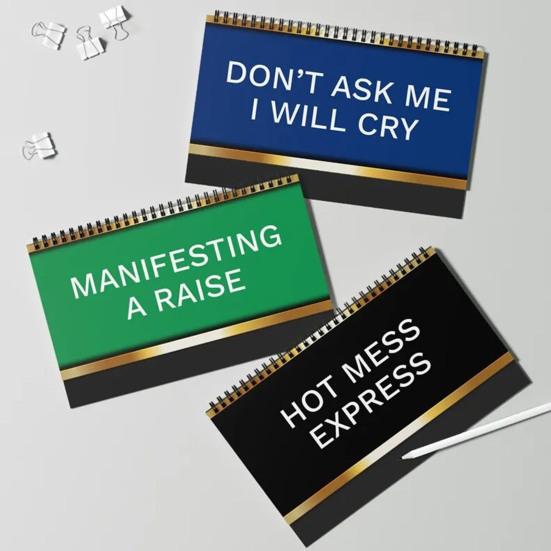 Забавная настольная табличка с саркастическими надписями «13 переворачивающихся сообщений». Прикольный подарок для учителей, медсестер, офисных сотрудников, коллег.