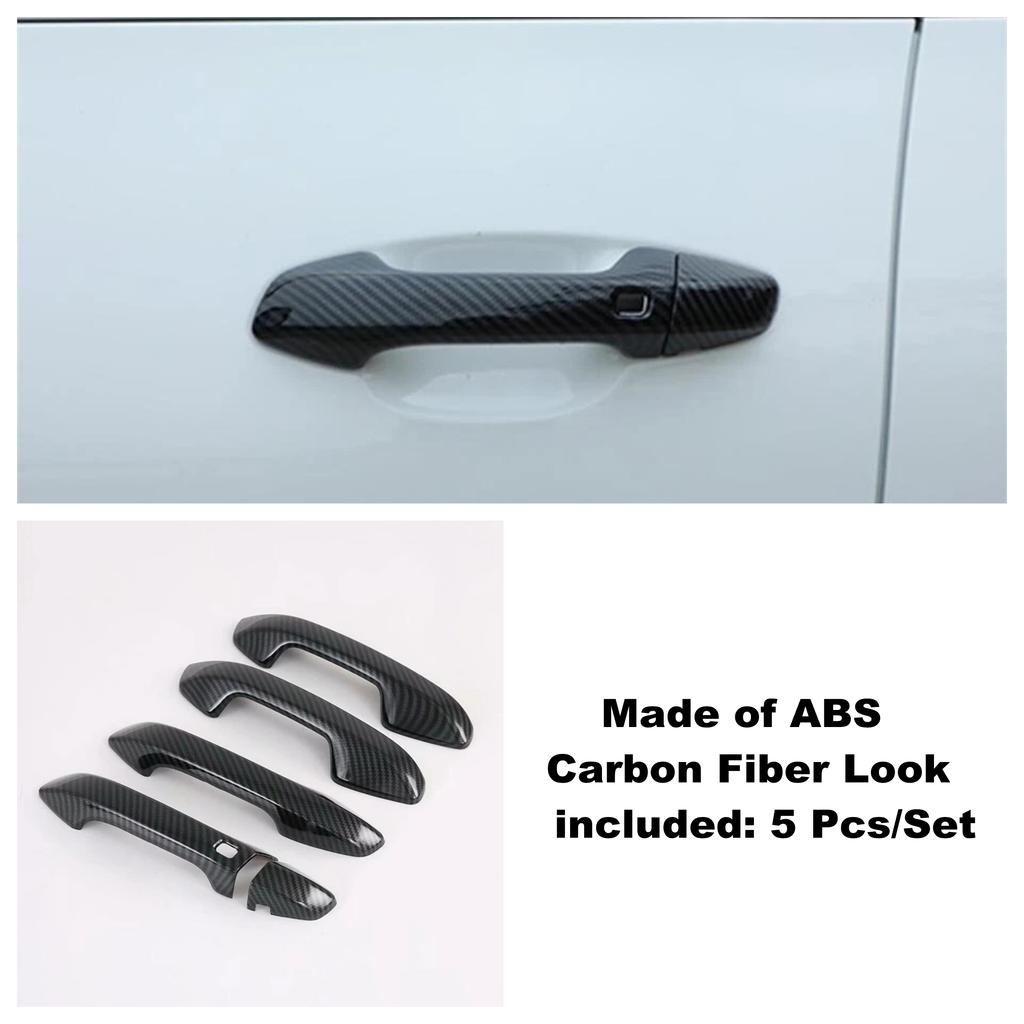 LHD ! Outside Door Handle Bowl Frame Cover Trim For Kia Cerato Forte K3 - 2024 Carbon Fiber / Chrome Exterior Accessories
