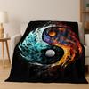 Nature Balance Yin Yang Tai Chi Black White Energy Flannel Blanket,Cozy Soft Throw Blanket for Home Bedroom Bed Sofa Cover Gift
