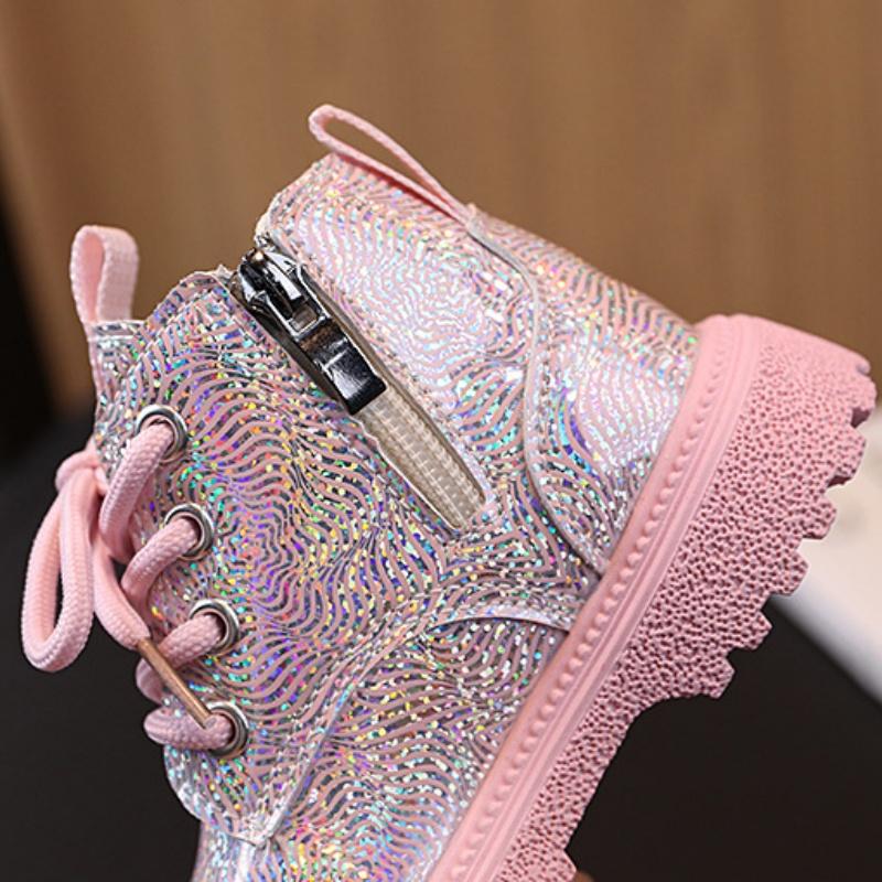 Популярные осенние яркие кожаные модные ботинки в западном стиле для маленьких девочек, универсальные короткие сапоги с низкой трубкой