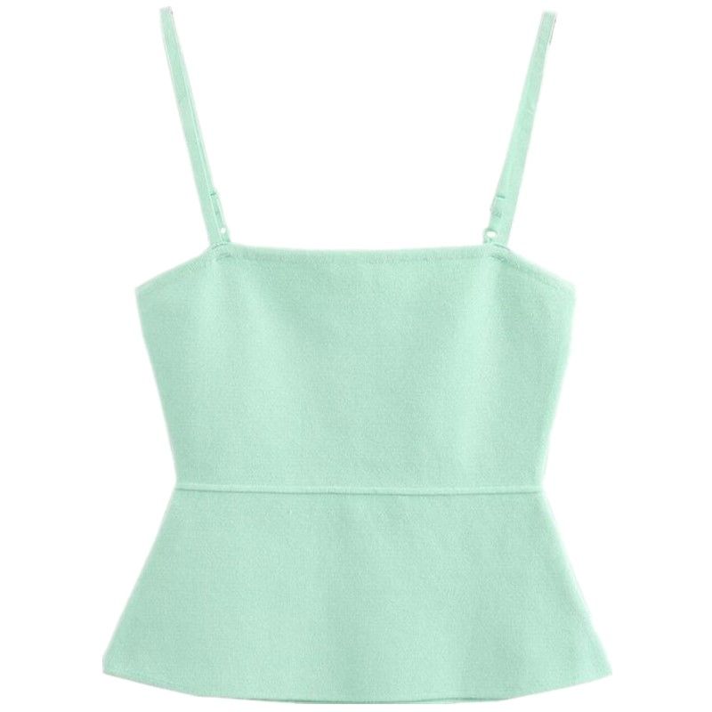 Fashion Style 2024 Summer New Women's Clothing Slim Looking Easy Matching Sling Plain Stitch Shoulder Strap Short Top 3519009