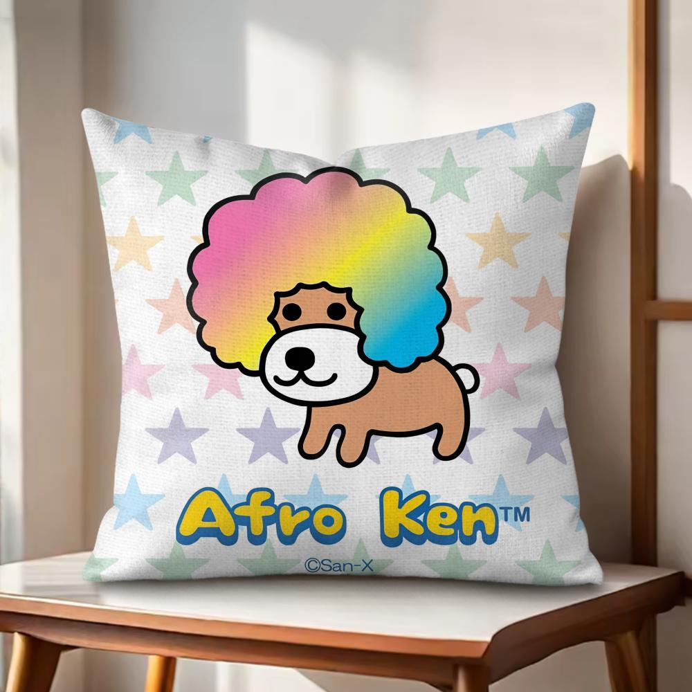 Japan AAfro KKen Cute Cushion Cover Natural Linen Organic Fabric DoubleSided Printing Couch Pillow Covers Home Decor