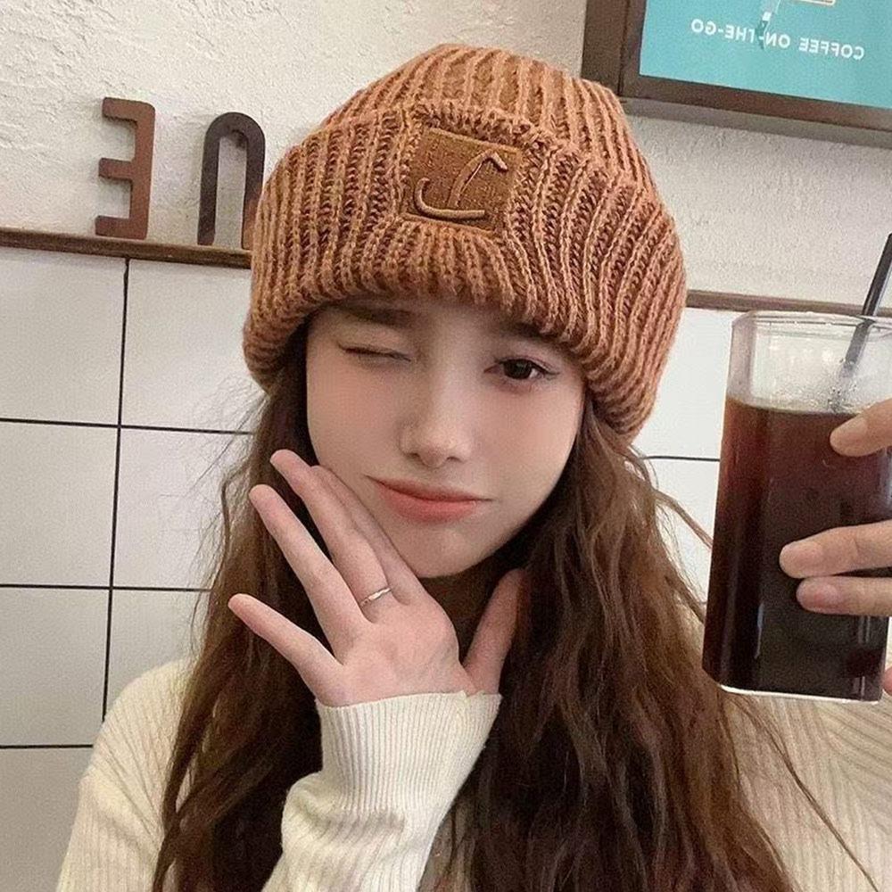 Windproof Beanies Knitted Ear Warmer Cap Casual Hip-hop Bonnet  Women
