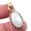 Натуральный Радужный Лунный Камень Драгоценный Камень 925 Проба Стерлинговое Серебро Двухцветная Подвеска 1,25'' B9h99