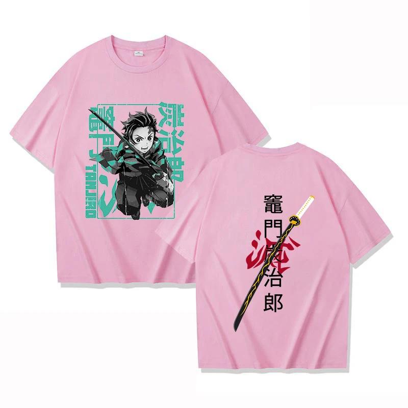 Hot Sale Demon Slayer Kamado Tanjirou Graphic Print T-shirt Women Men Loose Casual Oversized Top Summer New Tee Streetwear Harajuku Short Sleeve