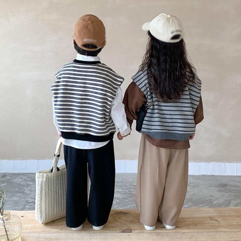 Летние детские брюки для мальчиков и девочек, широкие брюки, свободные брюки для малышей, униформа, повседневные удобные брюки с карманами для детей 3–8 лет