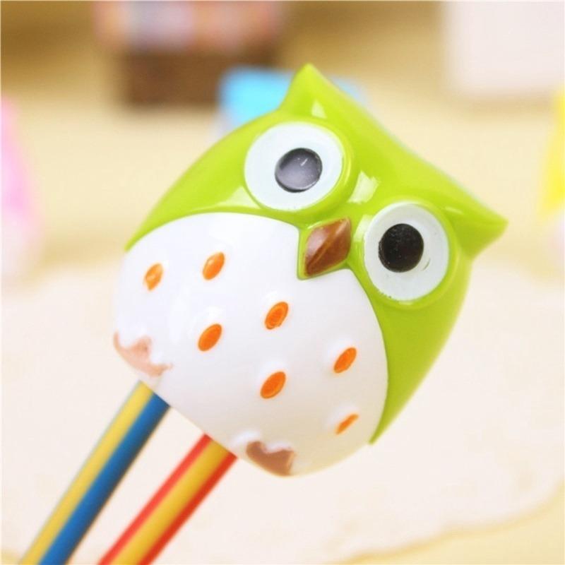 1 шт. Случайный цвет Мини Сова Узор Карандаш Карандаш для глаз Точилка для карандашей Школа