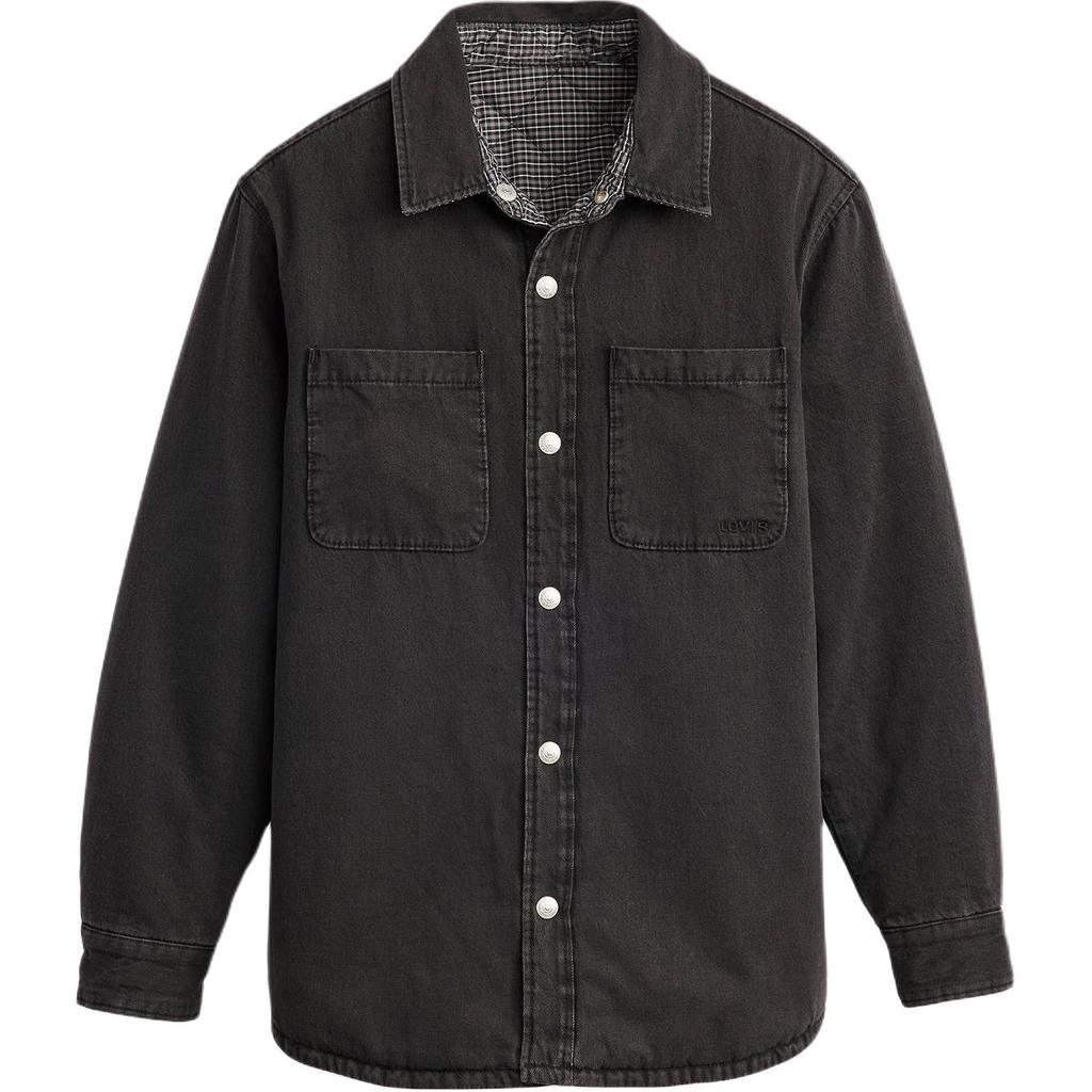 Levis Simple Comfortable Versatile Washed Loose Fit Long Sleeve Denim Jacket Men Jackets Black A8553-0002