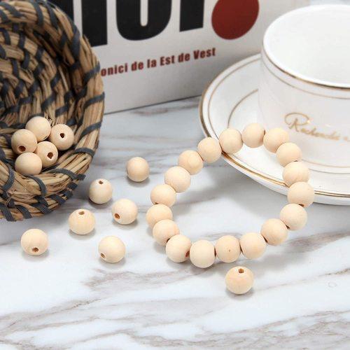 50/100/200PCS Wooden Bead Natural Beads Round Wood Beads for Crafts DIY Handmade Decorations Jewellery Craft Making (8mm,10mm)