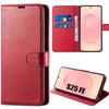 Protective Case - BOOLING - for Samsung Galaxy S25 FE - Shockproof Flip Case Leather Effect Red