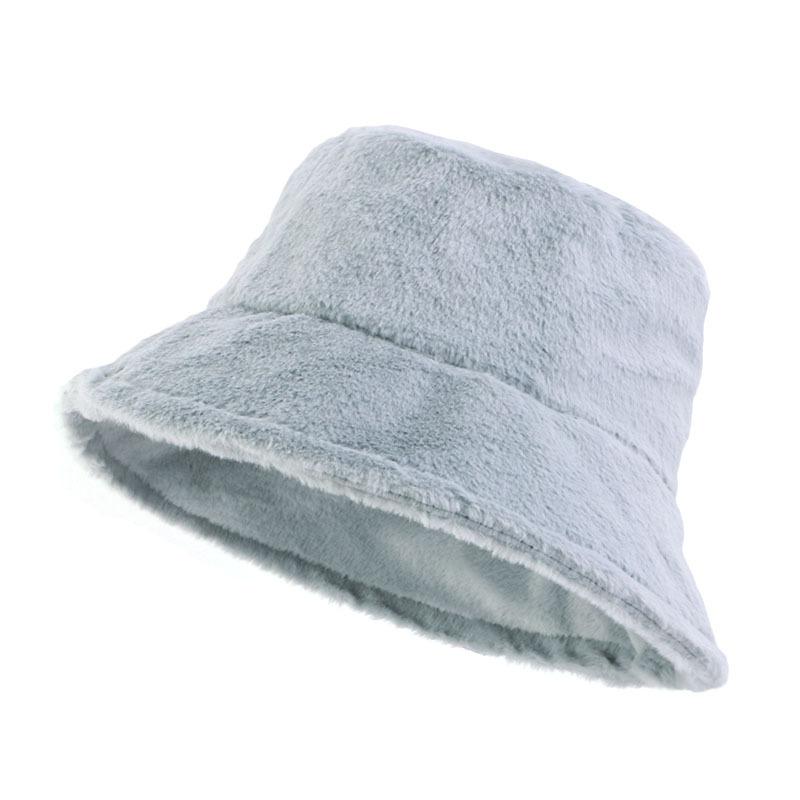 Simple and versatile autumn and winter imitation rabbit fur basin hat, sun hat, outdoor warm bucket hat JDPM-