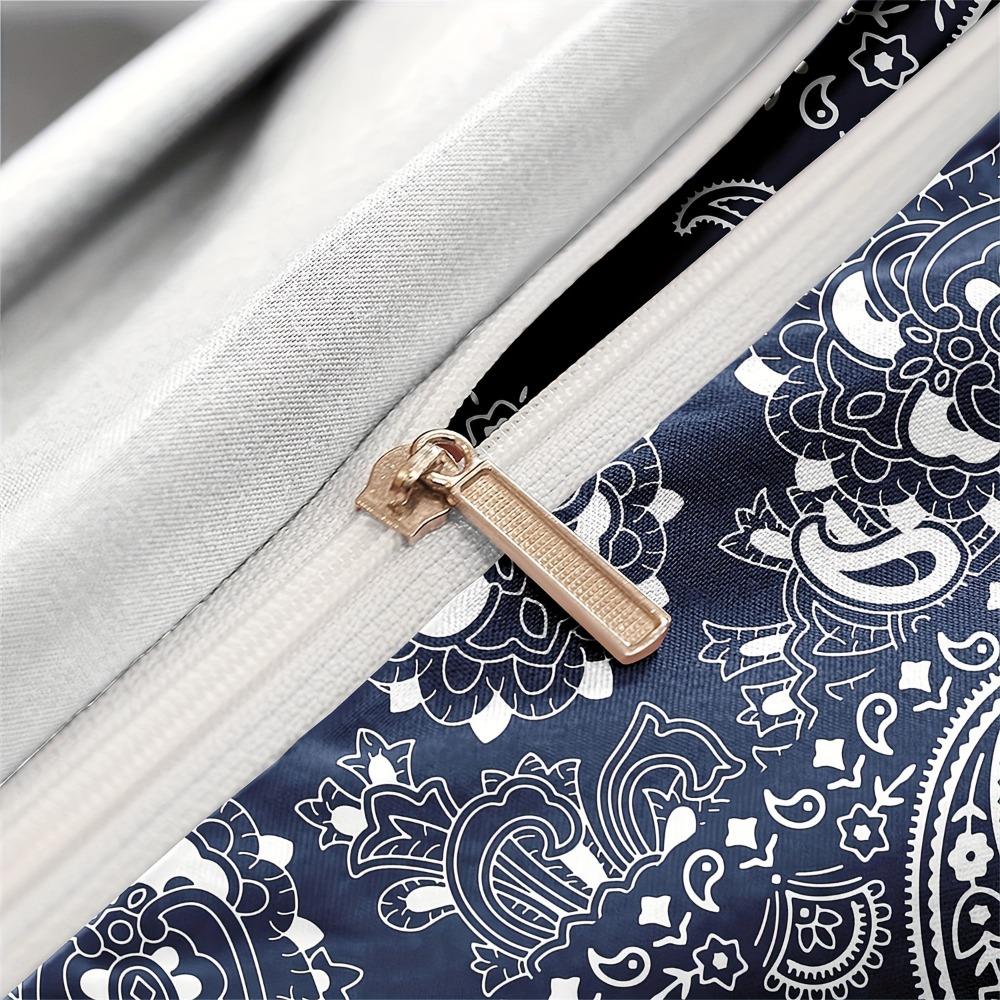 3 шт. Комплект постельного белья Темно-синий с принтом Уютный комплект пододеяльника Размер Кинг Квин Твин Односпальный Подарок на день рождения Украшение взрослой спальни